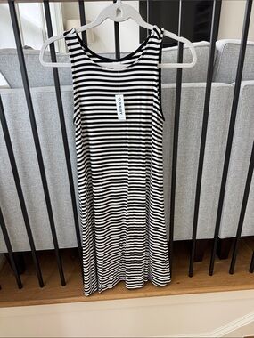 Old Navy Navy & White Striped Tank Dress